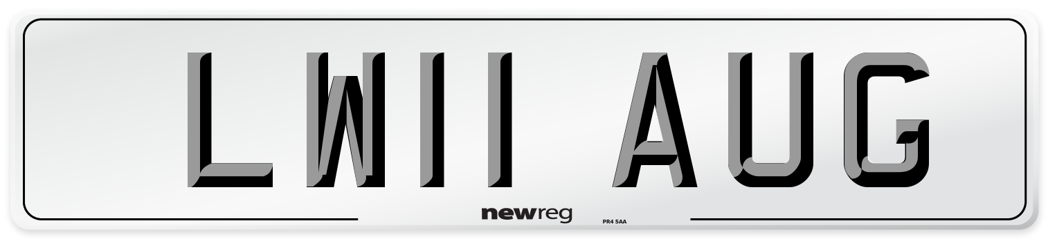 LW11 AUG Number Plate from New Reg